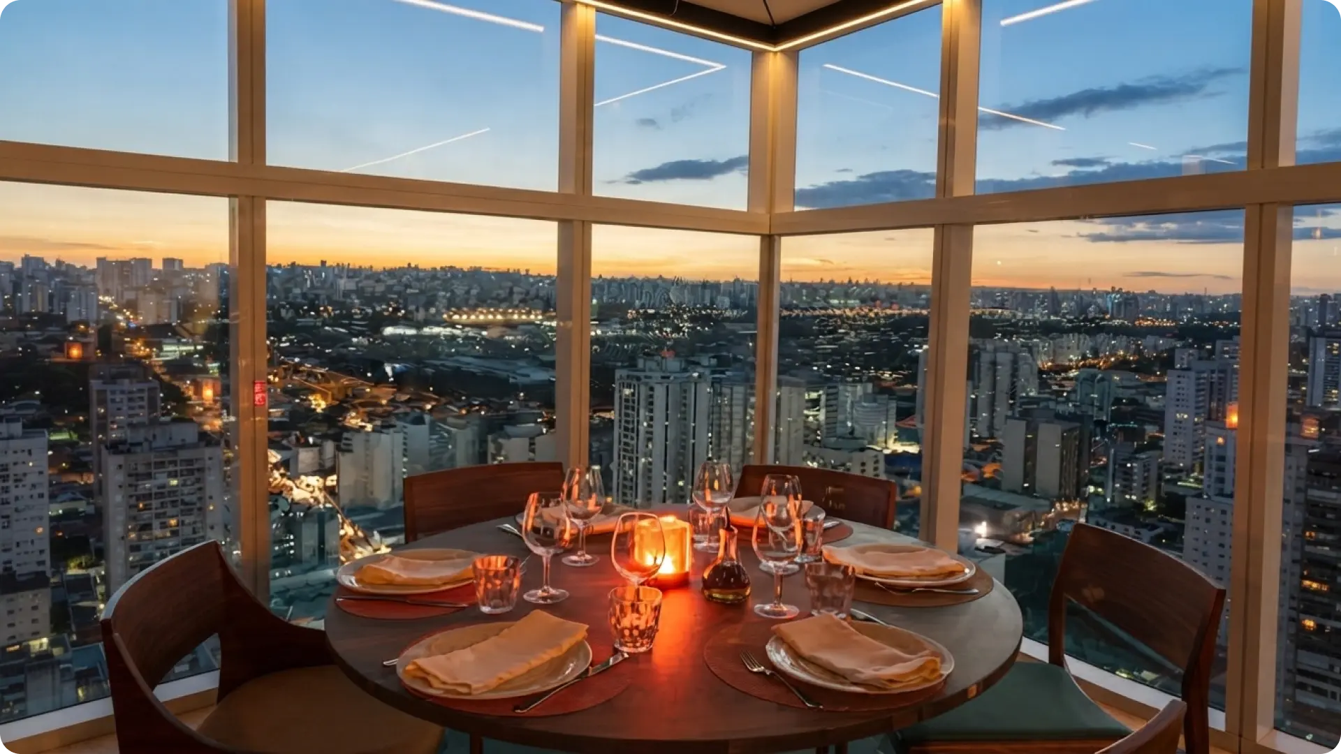 Lassù, alta gastronomia italiana e vista panorâmica de São Paulo